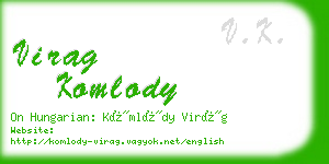 virag komlody business card